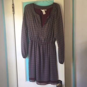 Max Studio maroon and blue patterned dress